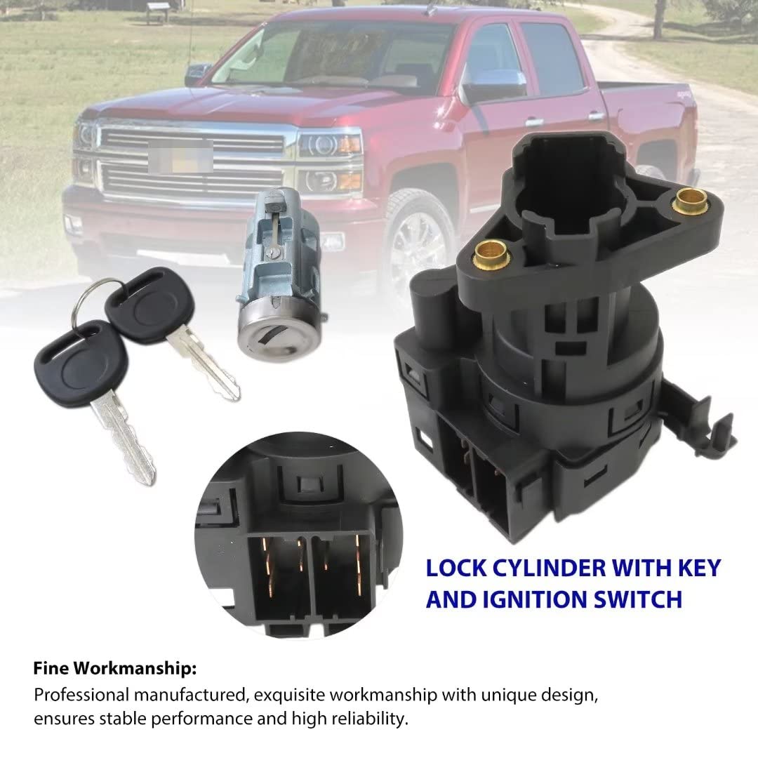 12458191 12533953 15822350 1999-2004 Lock Cylinder with Key & Ignition Switch for 2004-2006 Pontiac Grand Prix 3.8L 5.3L
