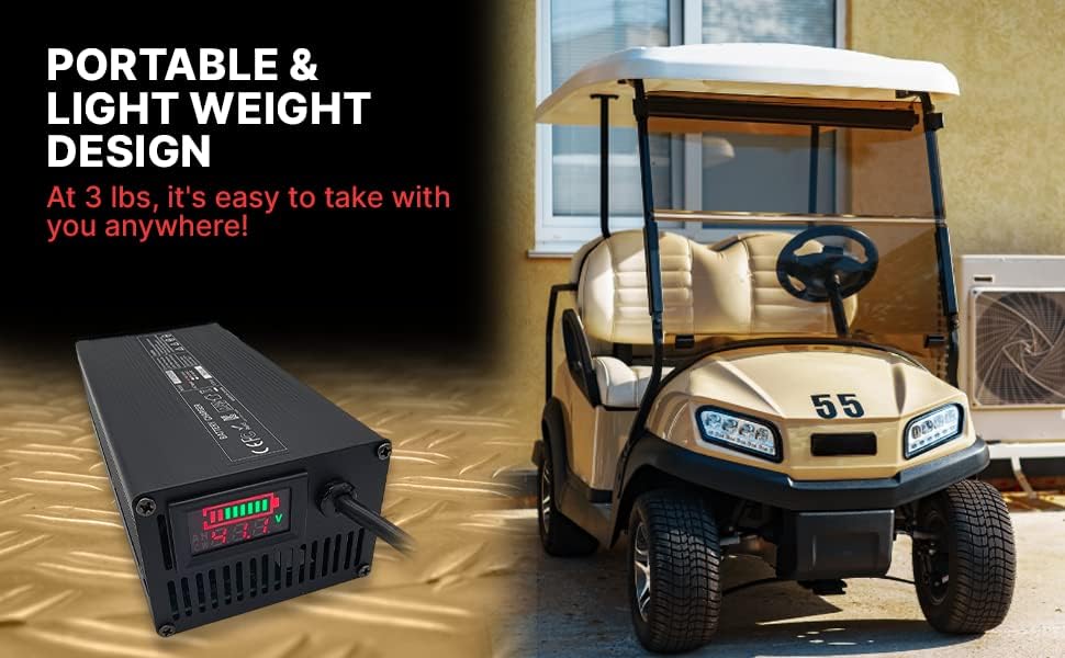 36V EZGO Marathon Golf Cart Battery Charger with SB50 Connector and Digital Display