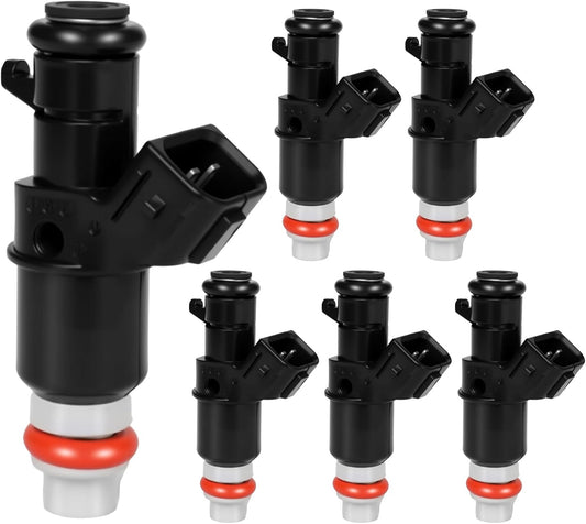 2003-2016 Fuel Injectors 6PS Fit for Honda Accord 03-07, Odyssey 05-17, Pilot 05-11, Ridgeline 06-14, for Acura MDX TL, for Saturn Vue 03-16 L4 V6 3.0L 3.2L 3.5L, Replace 16450RCAA01, 16450-RCA-A01