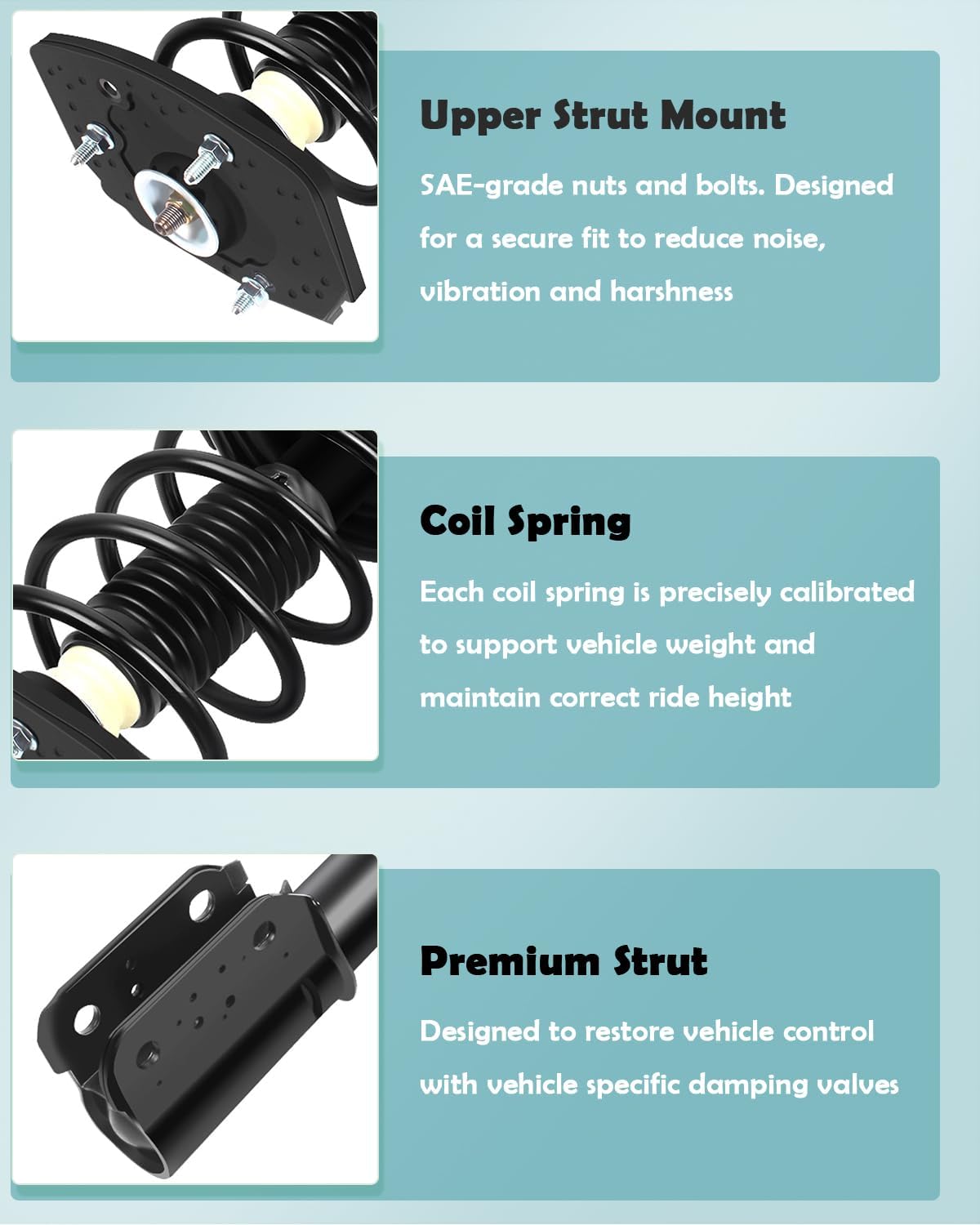 SCITOO Front and Rear Pair Strut & Spring Complete Assembly Compatible with 2004 2005 2006 2007 2008 for Pontiac Grand Prix Complete Struts 172471L 172471R 172177