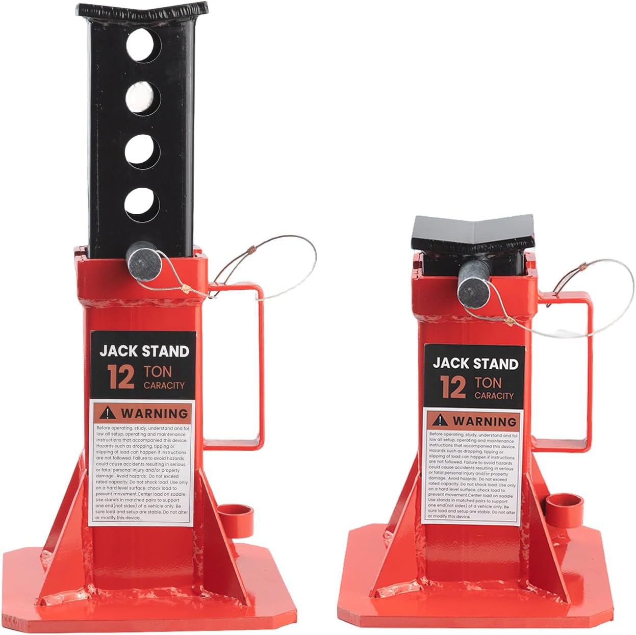 22 Ton (44,000 lbs) Heavy Duty Pin Type Professional Car Jack Stands with Lock Adjustable Height to 19.75" Fit for Supporting Trucks, Trailers and Equipment, 1 Pair