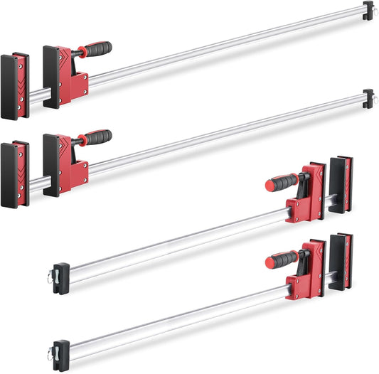 4 Pcs 48 Inch 24 Inch Bar Clamps for Woodworking Parallel Jaw Bar Clamp Set Carbon Steel F Clamp Wood Clamps Tools for Woodworking Cabinetry Case Metal DIY Working