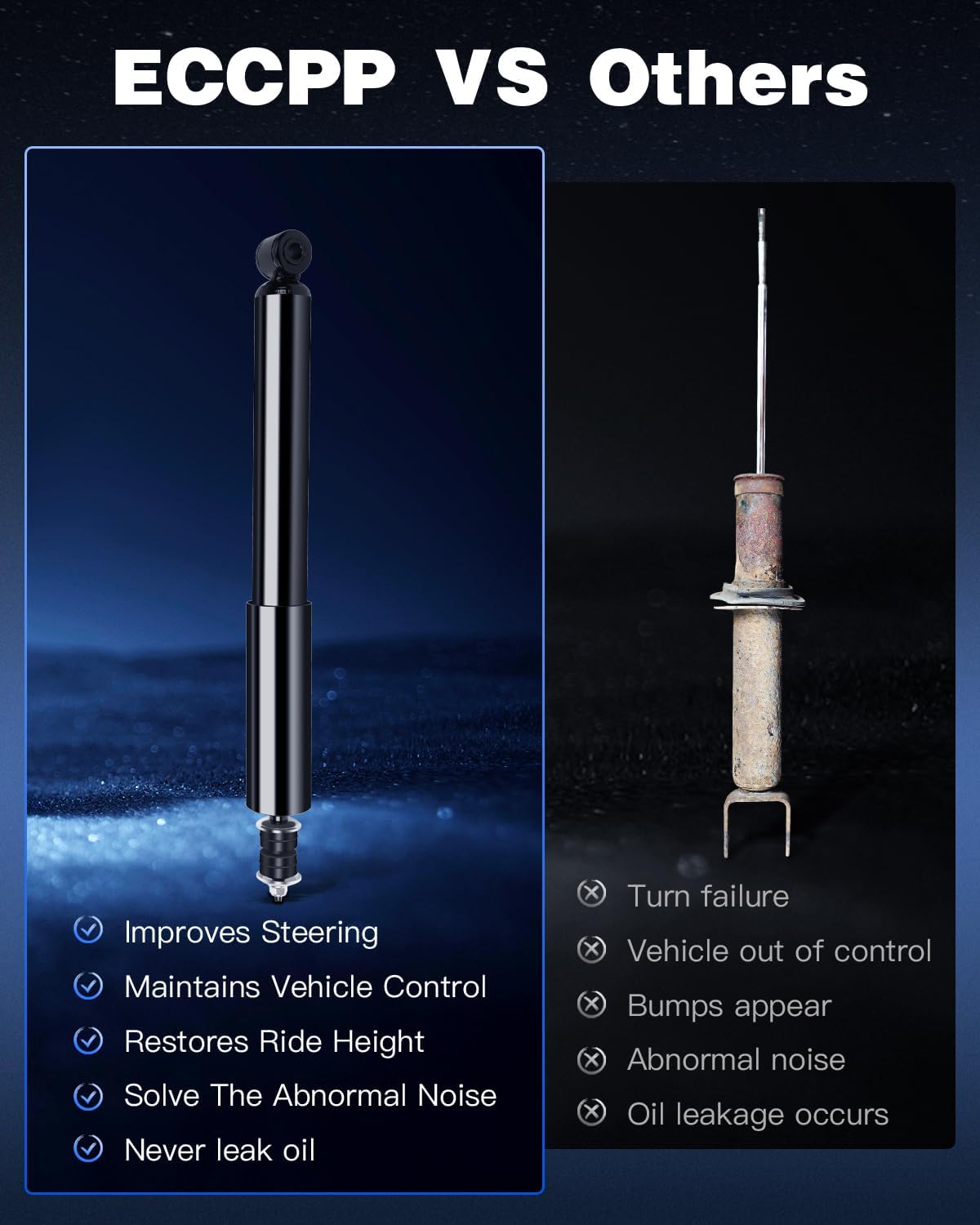 Set of 4 Shocks,ECCPP Shocks Absorbers fit for Chevy Tracker,for Suzuki Sidekick/X-90/Vitara/Grand Vitara,Geo Tracker 1994 1995 96 97 98 99 00 01 02 03 04 05 Front Rear Auto Shocks with 334196 334195