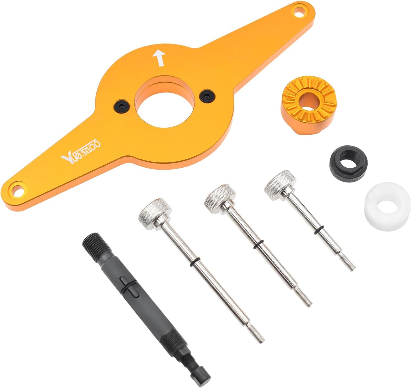 8pcs Vibration Damper Holding Tool Crankshaft Pulley Removal Shock Absorber, Compatible with Audi, Seat, Skoda, VW 1.8/2.0 4V TFSI EA888 Gen 1/2/3, Replace T10531, With Carrying Case & Glove