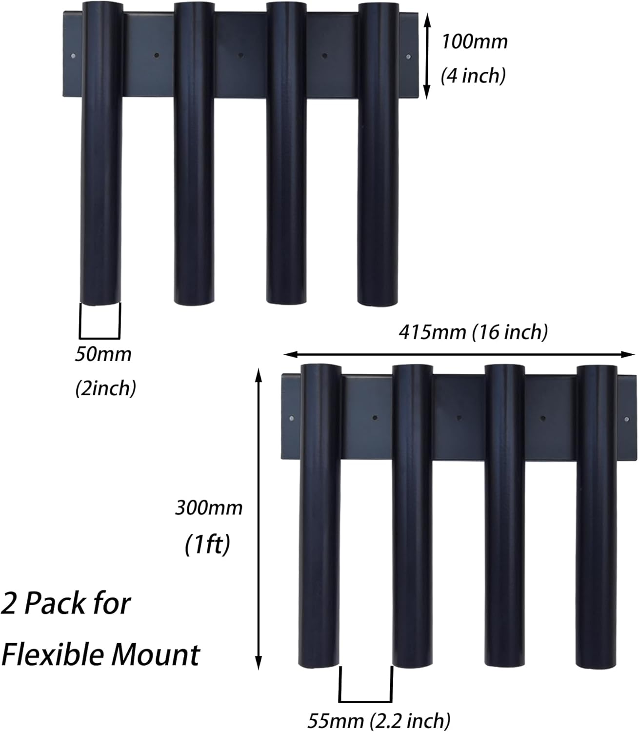 8-hole Shovel Holder for Truck, Shovel Mount 8 Holes in 2 Groups, Heavy Duty Trailer Tool Rack for Trimmer, Rake, Lawn, Landscape Hand Tools (Bed & Box Mount) (8 Holes Bed Muont Upgrade)