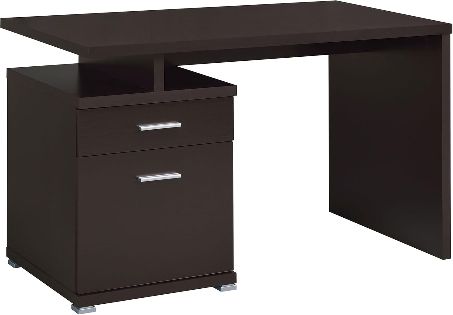 Coaster Home Furnishings - Irving - Engineered Wood - 2-Drawer Computer Desk with File Cabinet, Rectangular Desk with Smooth Top, and Plastic Glides - Home Office - 47-Inch - White - 800110