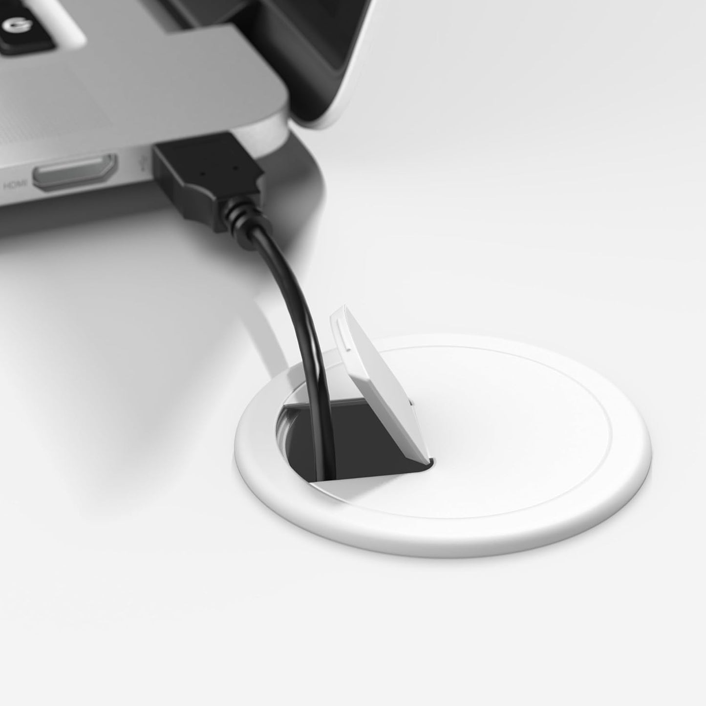 Bush Furniture Bow Front Desk with Wire Management | Echo Collection Office Computer Table for Home Office with Quick-to-Assemble Hardware | 60Wx28Lx30H