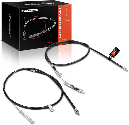 A-Premium Rear Side Parking Brake Cable Assembly Compatible with Chevy and GMC Models: Silverado 2500 HD/Sierra 2500 HD 2001-2005, Only for Crew/Extended Cab Pickup with 96.0 Inch BedLength, 2-PC Set
