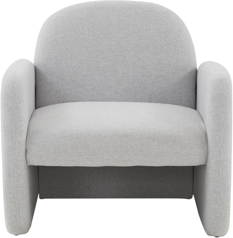 SAFAVIEH Couture Collection Patsy Modern Light Grey Felt Chiclet Accent Chair for Living Room, Home Office, Study, Bedroom