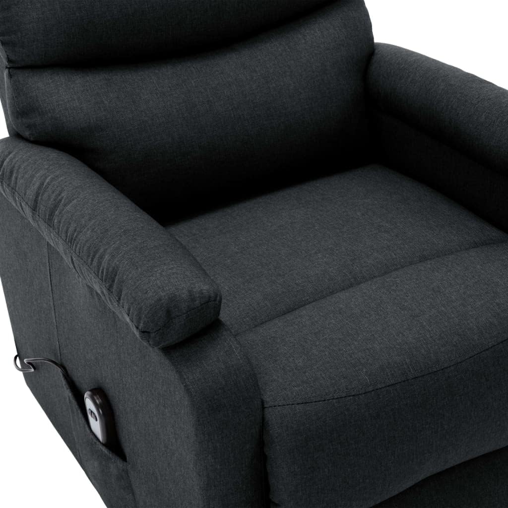 "vidaXL Dark Gray Fabric Stand-Up Chair - Power Lift Recliner with 3 Position Adjustment - Wide Armrests, Durable Construction, Ideal for Elderly, Living Room, Lounge, Bedroom"