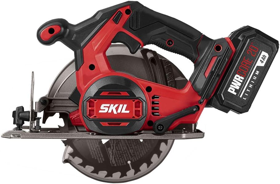 SKIL 2-Tool Combo Kit: PWR CORE 20 Brushless 20V Cordless Drill Driver and Cordless Circular Saw Includes 4.0Ah Lithium Battery and PWRJump Charger - CB743901