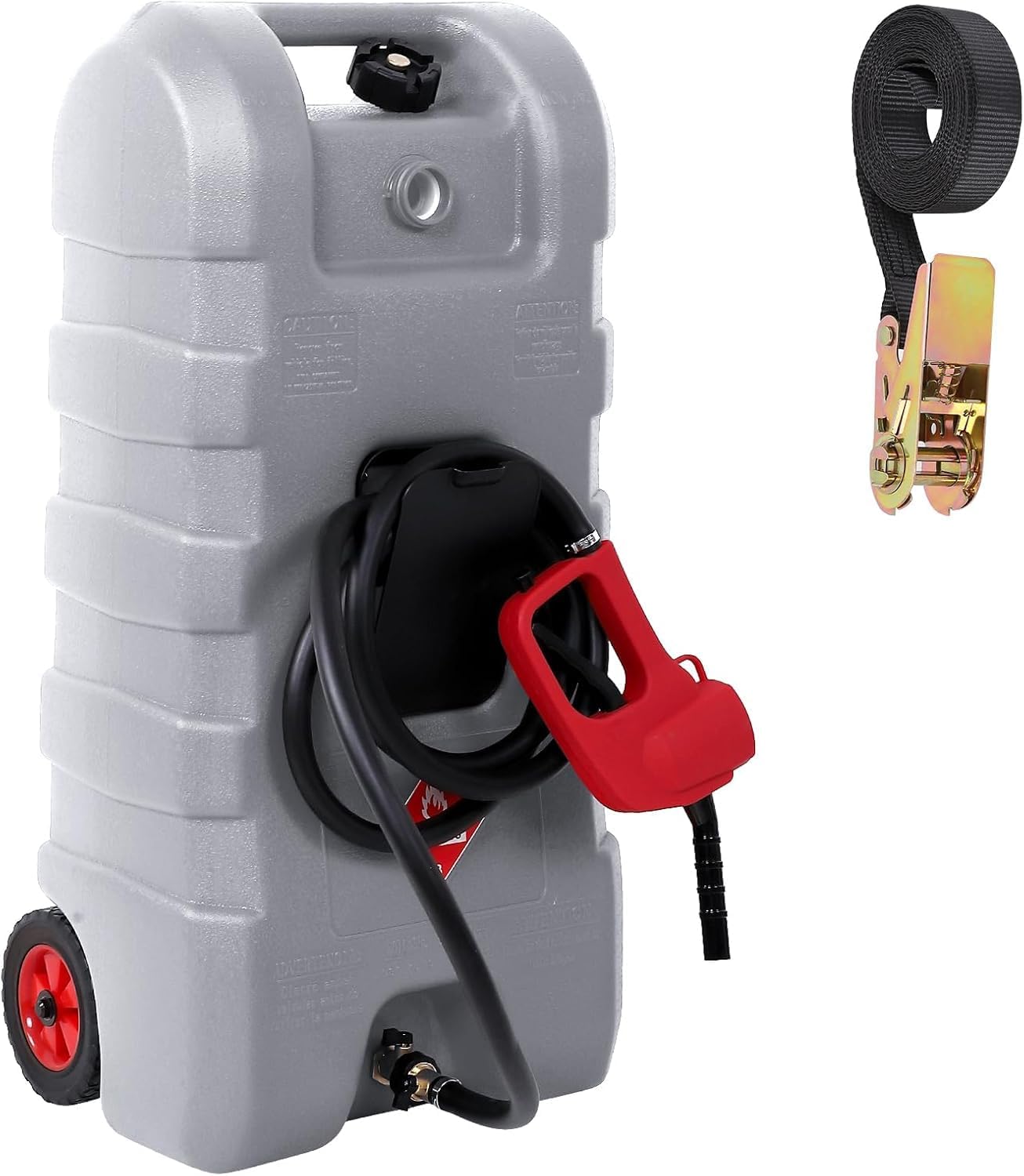 15 Gallon Gas Can with Pump - Portable Diesel Fuel Can with 9.8ft Hose & for Gasoline, Diesel, Kerosene & Water - Leak-Proof Gas Caddy for Cars, Trucks, Lawn Mowers, Atvs, Boats