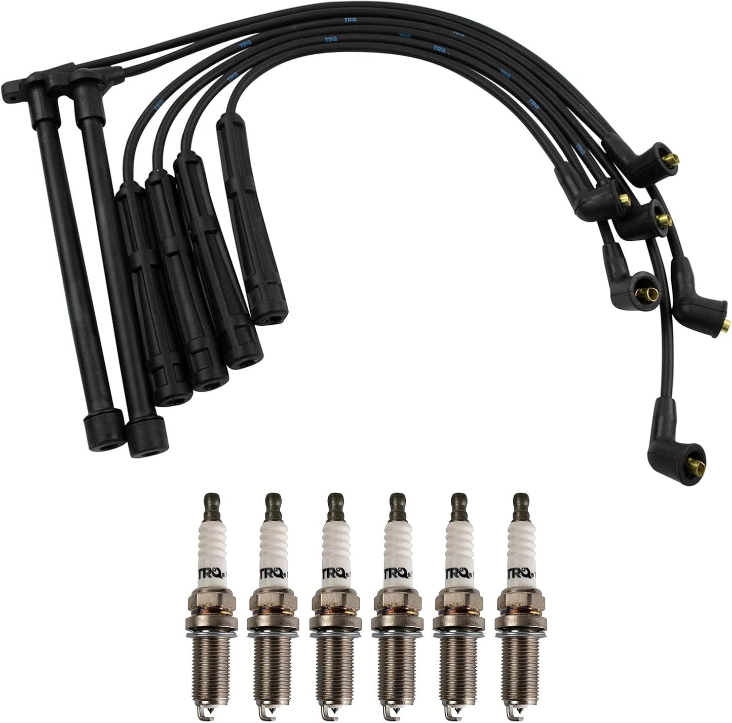 TRQ Ignition Kit Spark Plugs Wire Set Compatible with 2011-2019 Ford Fiesta