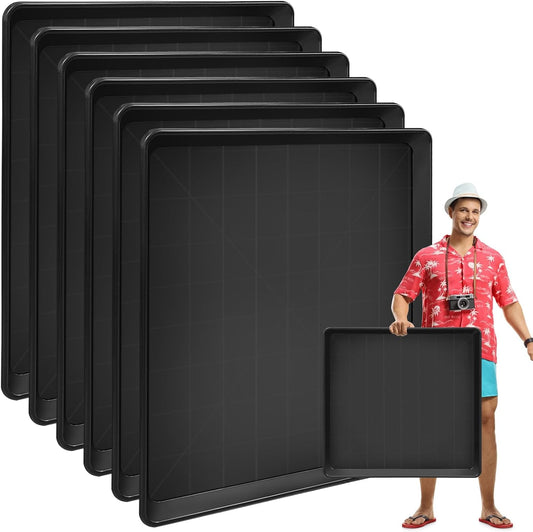 6 Pack Large Oil Change Drain Pan - 22” Auto Oil Drip Pan，Oil Drip Tray for Under Car Plastic Oil Tray,Mini Fridge Drip Tray for Air Conditioners Machinery Oil Catch Pan Replacement Tray