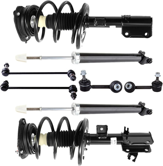 SCITOO Struts Shock suspension kit for 2007 2008 2009 2010 2011 2012 for Nissan Altima Front Strut Spring Assembly Rear shock absorber Stabilizer Bar Link 8 Pcs,172392 172393 5637 K750094