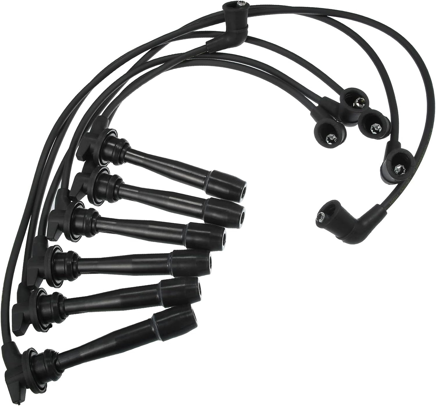 X AUTOHAUX 6pcs Spark Plug Ignition Wire for Hyundai Sonata GLS 2.5L V6 - Gas 1999-2001 for Hyundai Sonata GLS LX 2.7L V6 - Gas 2002 2003 Black