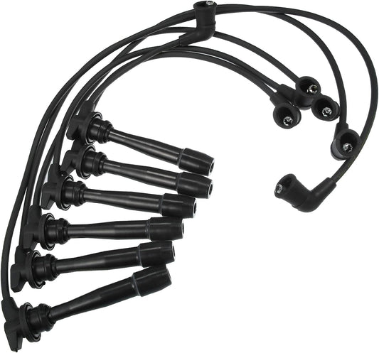 X AUTOHAUX 6pcs Spark Plug Ignition Wire for Hyundai Sonata GLS 2.5L V6 - Gas 1999-2001 for Hyundai Sonata GLS LX 2.7L V6 - Gas 2002 2003 Black