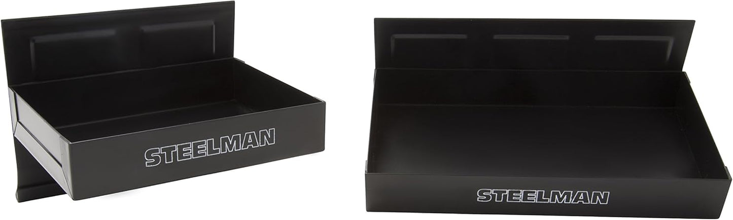 Steelman Non-Marring Magnetic Tool/Parts Storage Trays for Rolling Toolboxes, Durable Steel, 4-Piece Set
