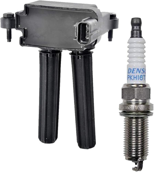 Set of 1 Herko Automotive Ignition Coil + 2 Platinum TT Spark Plug PKH16TT For Chrysler 300, Dodge Challenger, Charger, Durango, Ram 1500, Jeep Grand Cherokee