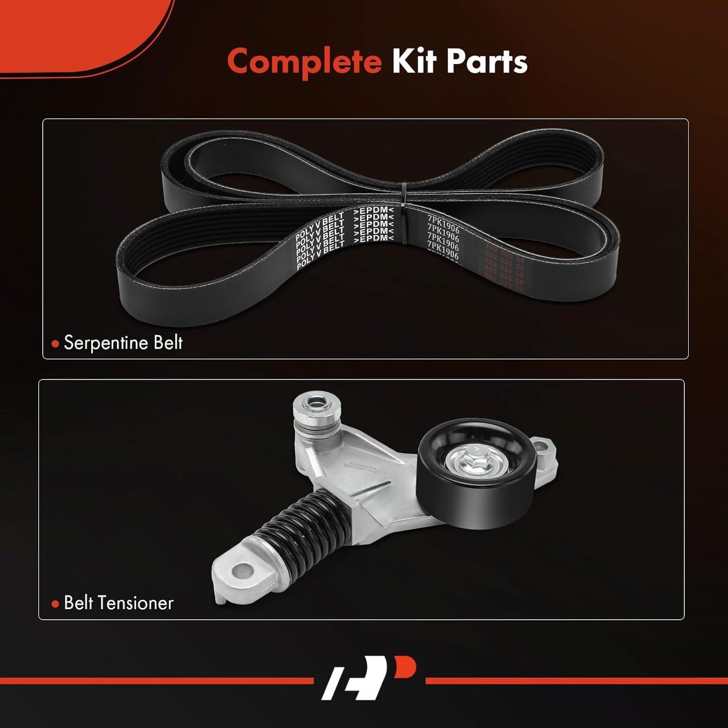 A-Premium Engine Serpentine Belt Drive Kit with Tensioner Compatible with Toyota Camry 2007-2009 & Pontiac Vibe 2009-2010, 2.4L