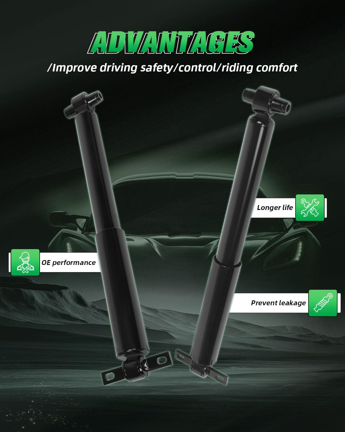 SCITOO - Rear Shock Absorber for Honda Fits 2009 2010 2011 2012 2013 2014 2015 for Honda Pilot Shocks 37339 Struts - 2Pc Set