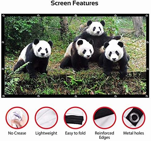 Screens for Projector Portable 60/100 /120 Inch 16:9 Polyester Outdoor Movie Screen for Travel Home Theater DLP Projektor (Size : 100 inch) (72 inch)
