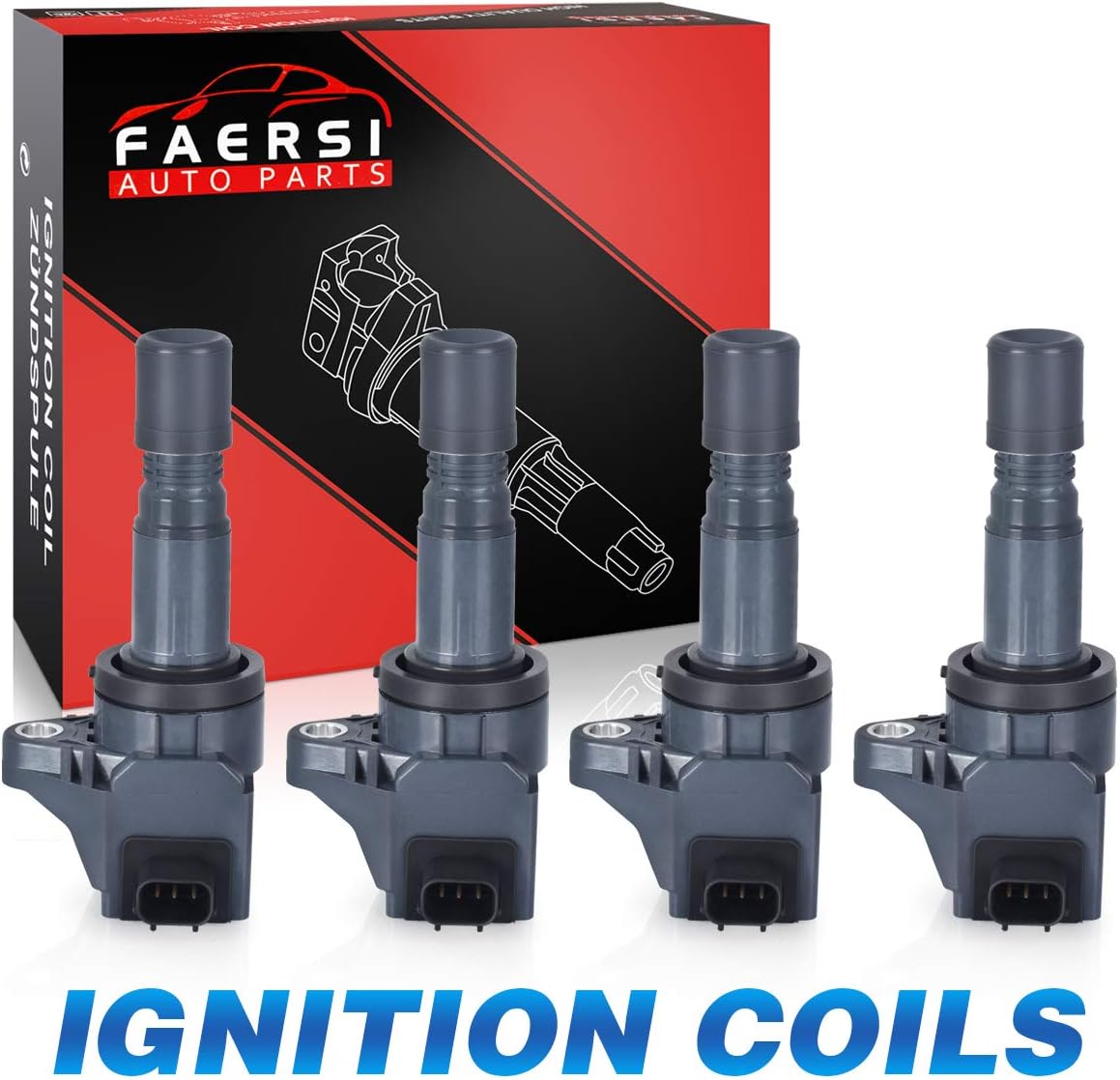 Set of 4 Ignition Coil Pack Compatible with 2012-2015 Honda Civic L4 1.8L, 2016-2017 Honda HR-V, 2013-2015 Acur ILX L4 2.0L Coil Packs Replaces # 5C1880 UF672 C1823 GN10421