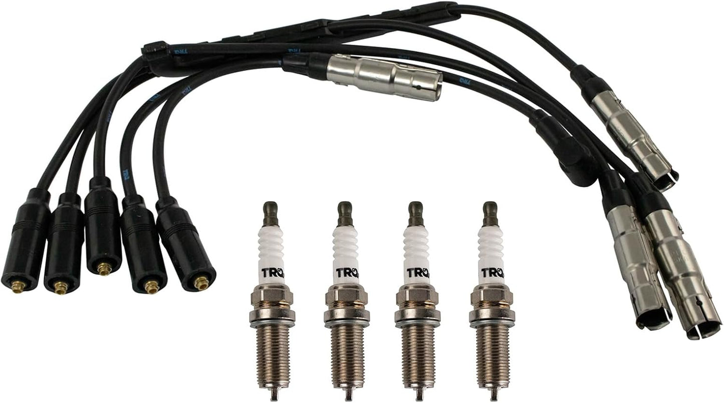 TRQ Ignition Kit Spark Plugs Wire Set Compatible with 2011-2019 Ford Fiesta