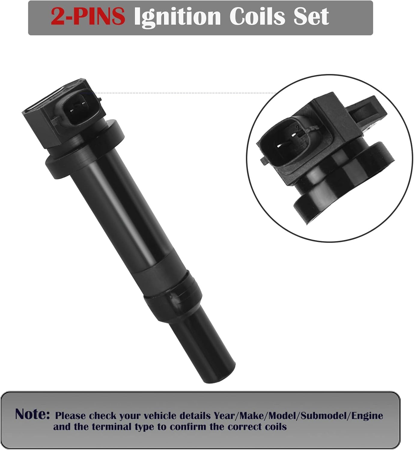 Set of 6 Ignition Coil Packs Fits for 2.7 V6 2007 2008 2009 2010 Hyundai Santa Fe Kia Optima Rondo Coils 2.7l Replaces UF558 C1567