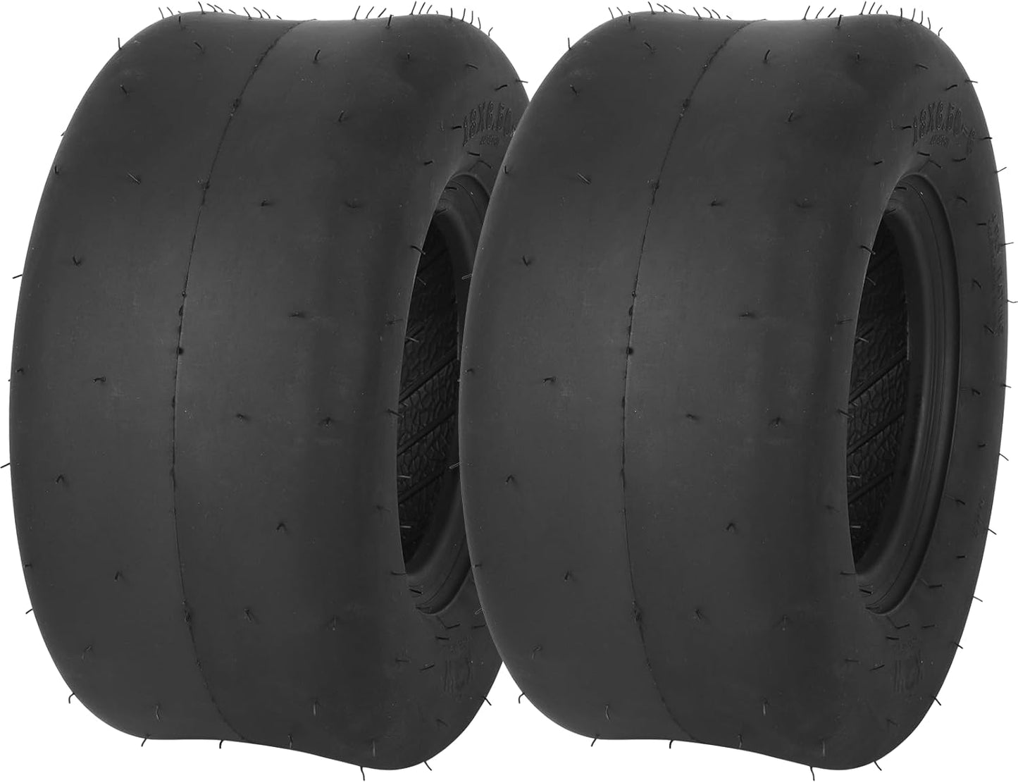 (2-Pack) 16x6.50-8 Tires - 4PR Durable Tubeless, Replacement Lawn Tractor Tires with Deep Ribbed Treads, Rim Not Included