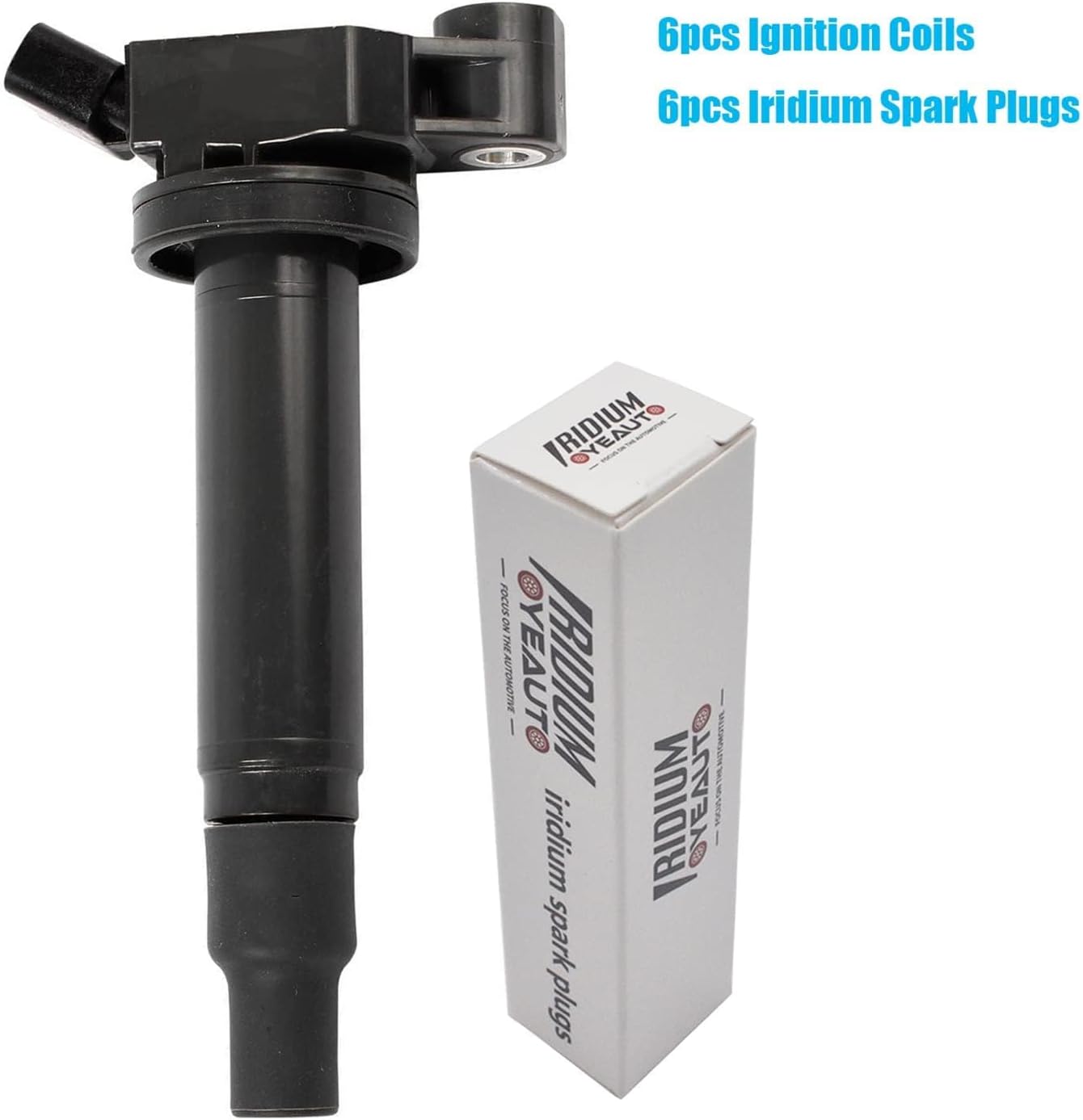 UF267 Ignition Coil Pack 9091902234 and Iridium Spark Plug 4504 Set of 6PCS Compatible with Toyota Camry 2002-2006,Highlander 2001-2010,Sienna 2000-2006,Avalon,Solara&Lexus ES300 RX300 3.0L 3.3 V6