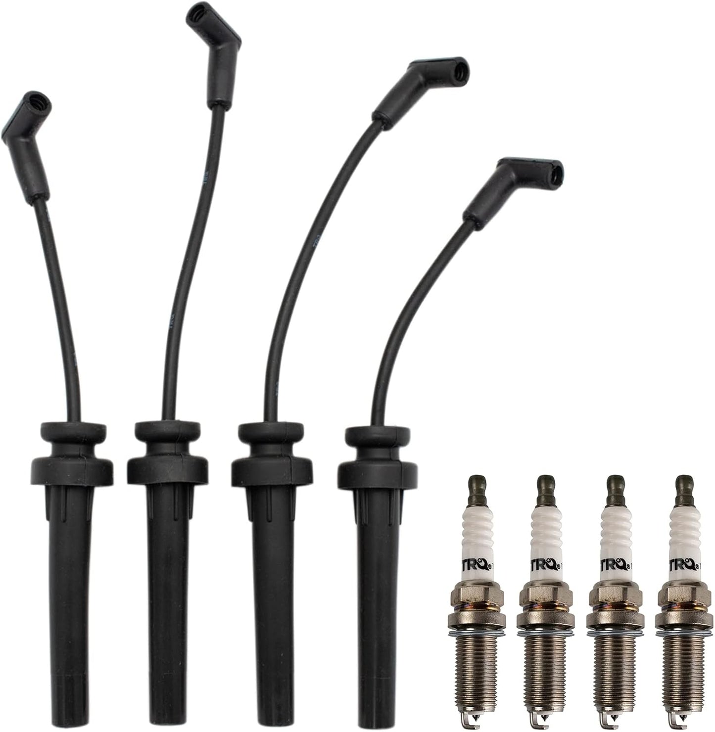 TRQ Ignition Kit Spark Plugs Wire Set Compatible with 2011-2019 Ford Fiesta