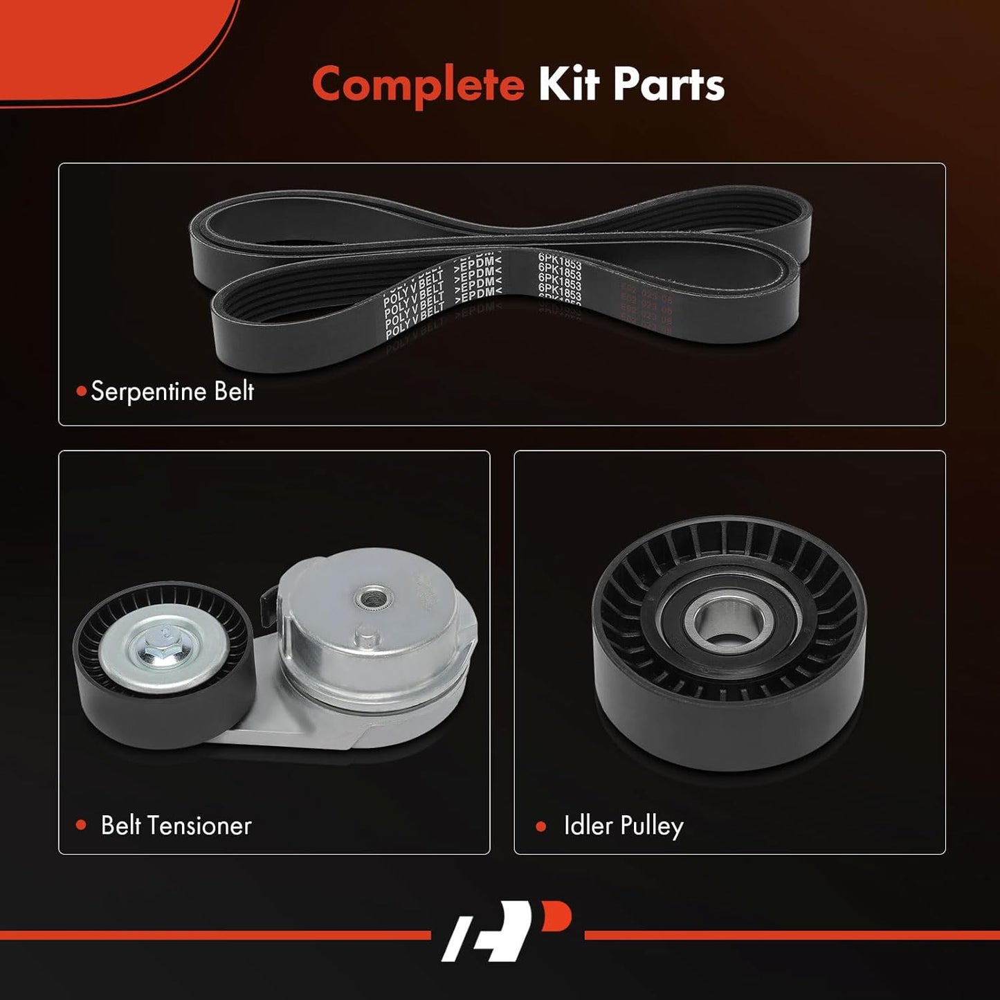 A-Premium Engine Serpentine Belt Drive Kit with Tensioner & Idler Pulley Compatible with Ram 1500 2013-2022, 1500 Classic 2019-2022 - OHV V8 5.7L