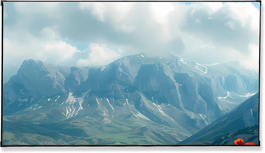 72 Inch Projector Screen with Fixed Frame, 16:9 Wall-Mounted Movie Theater Screen for Home & Backyard Use