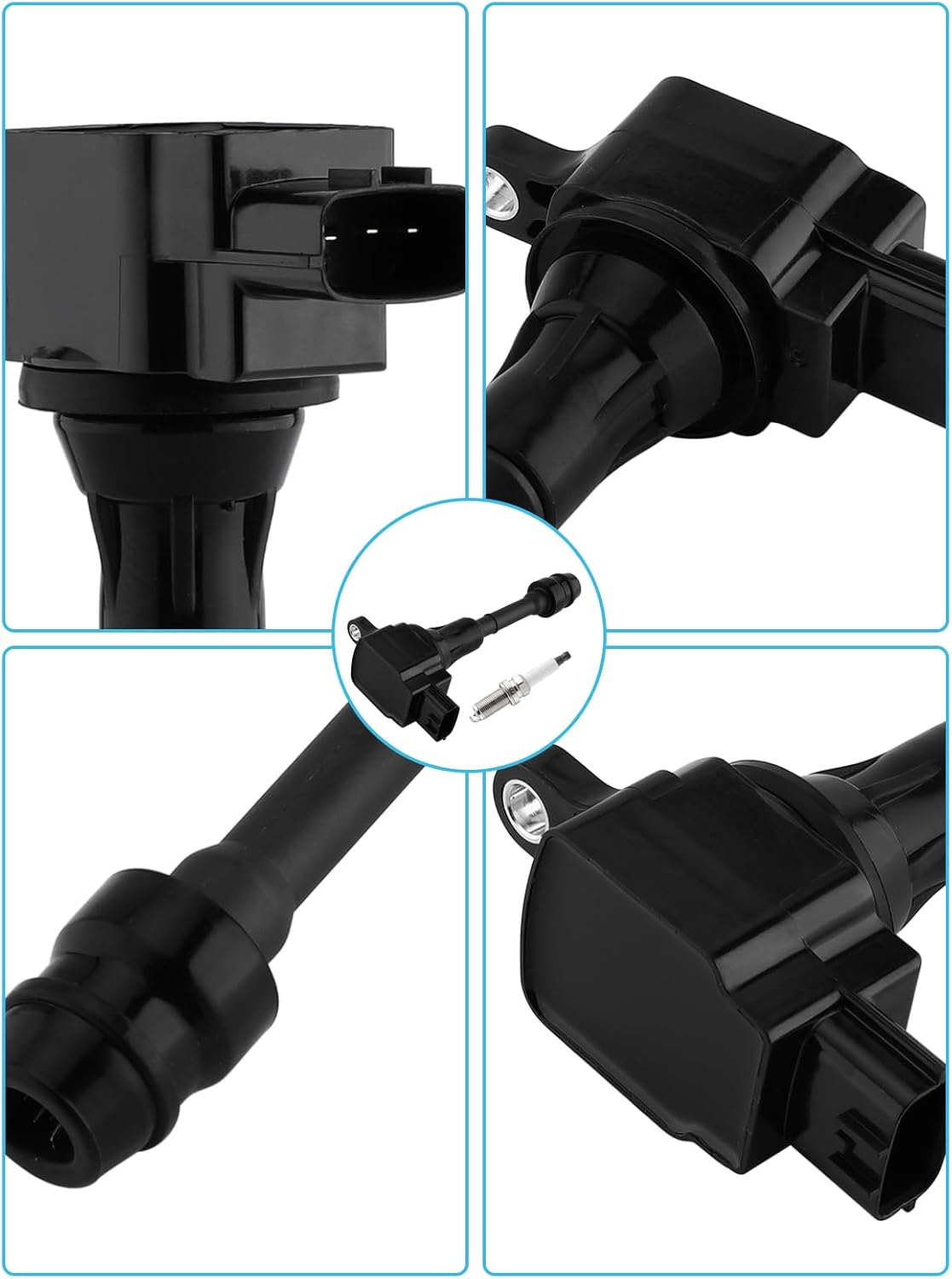 UF350 Ignition Coil Pack Spark Plug 4PCS (2.5L) For Nissan Altima 2002-2006, Sentra 2002-2008, X-Trail 2002-2008 2010-2013,Replace # GN10219 C1398 224488H315 224488H310 4505