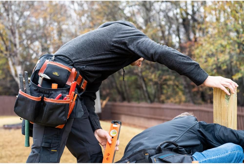 CLC Custom LeatherCraft 51452 4 Piece Top Of The Line Pro Framer's Tool Belt, Black,brown, 29"–46"