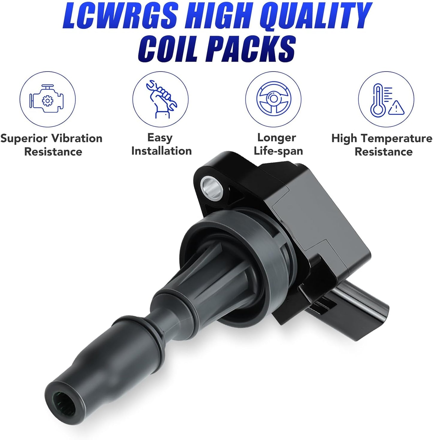 Set of 4 Ignition Coil Pack & Spark Plugs Fits for 1.6L 2015 2016 2017 2018 2019 2020 Hyundai Elantra Sonata Tucson Veloster Kona Kia Optima Forte Soul 1.6T Replaces# UF817 97080