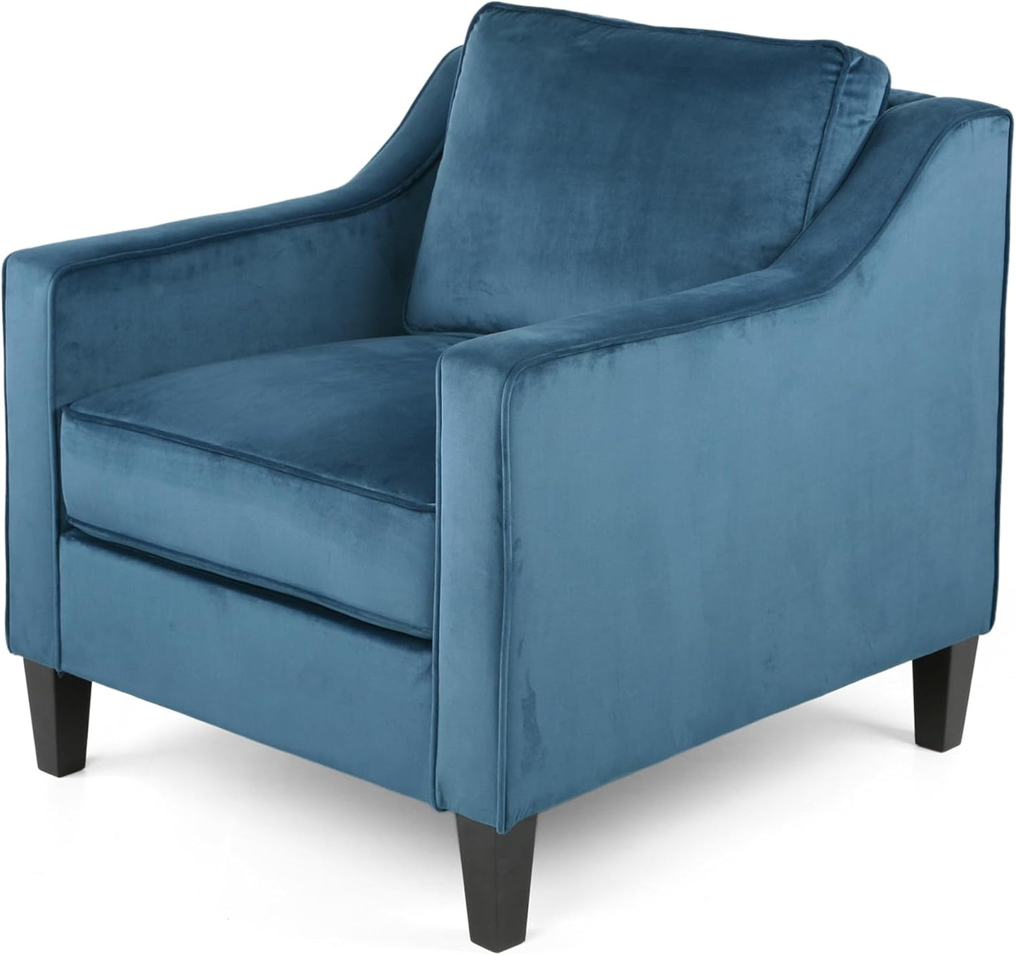 Christopher Knight Home Rachel Contemporary Velvet Club Chair, Blue, Dark Brown