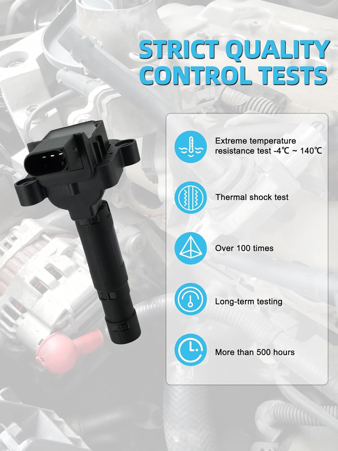 Set of 4 UF658 Ignition Coil Pack (1.8T L4) For Mercedes Benz C250 SLK250 2012-2015,C230 2003-2005,Replace # IC761 A0001502580 GN10552