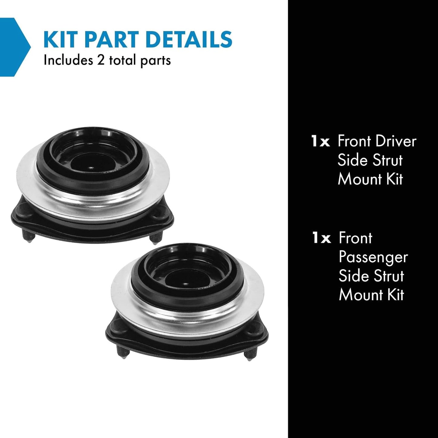 TRQ Front Strut Mount Kit Compatible with 2006-2011 Honda Civic