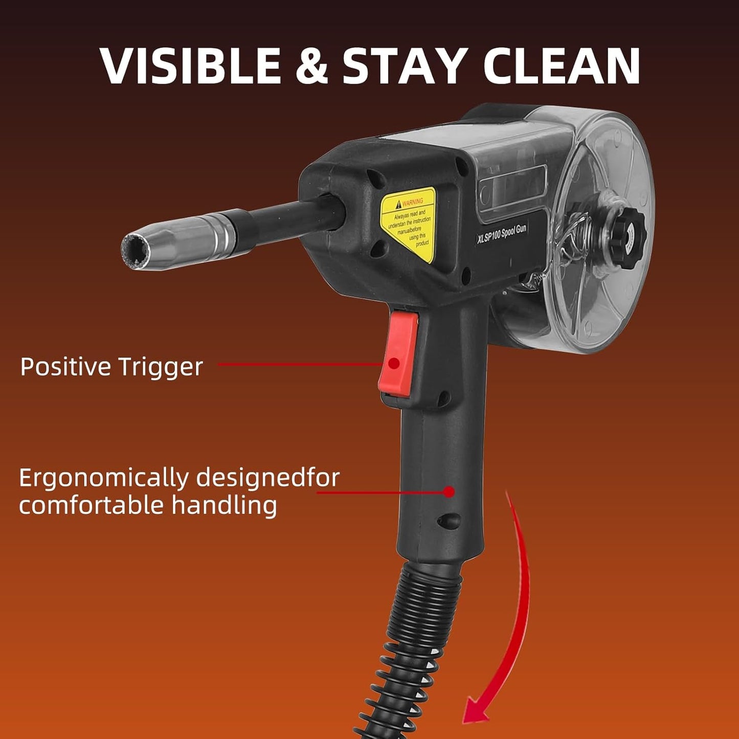 150A Spool Gun LBT150 Aluminum MIG Welding Euro Connection 10 FT Cable Fits for MIG-250PRO MIG-200 MIG Welder