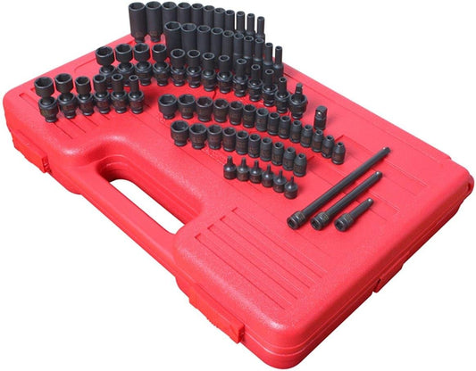 SUNEX TOOLS 1874 1/4" Drive Master Fractional and Metric Impact Sockets Set