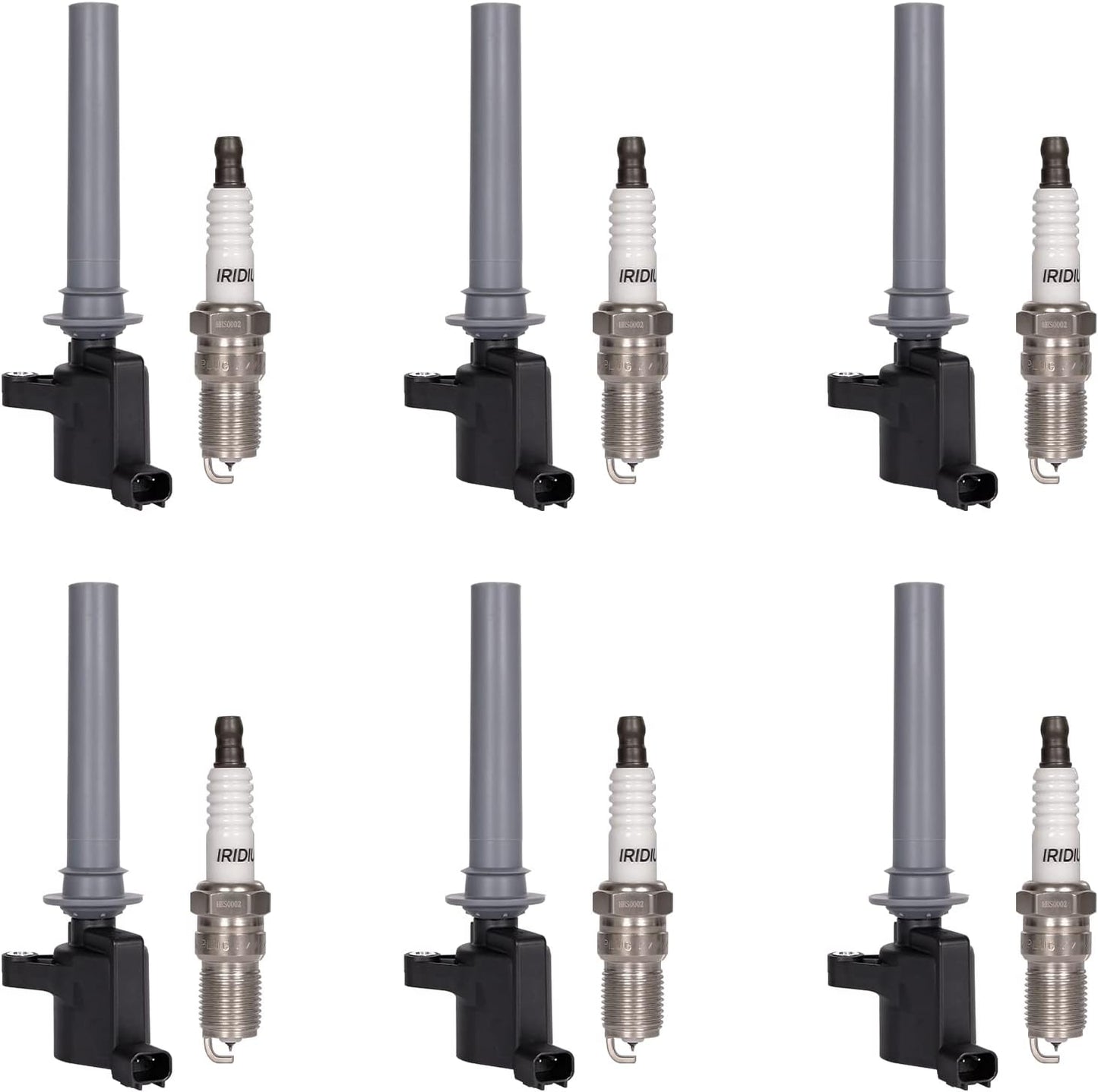 Set of 6 Ignition Coil Pack Spark Plugs for 3.0L 2001 2002 2003 2004 2005 2006 2007 2008 Ford Escape Freestyles Taurus 500 Five Hundred Mazda Tribute Mercury Mariner Montego Sable DG500