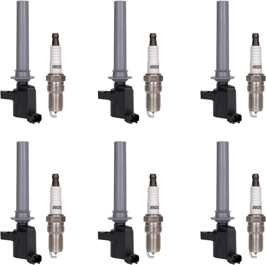 Set of 6 Ignition Coil Pack Spark Plugs for 3.0L 2001 2002 2003 2004 2005 2006 2007 2008 Ford Escape Freestyles Taurus 500 Five Hundred Mazda Tribute Mercury Mariner Montego Sable DG500