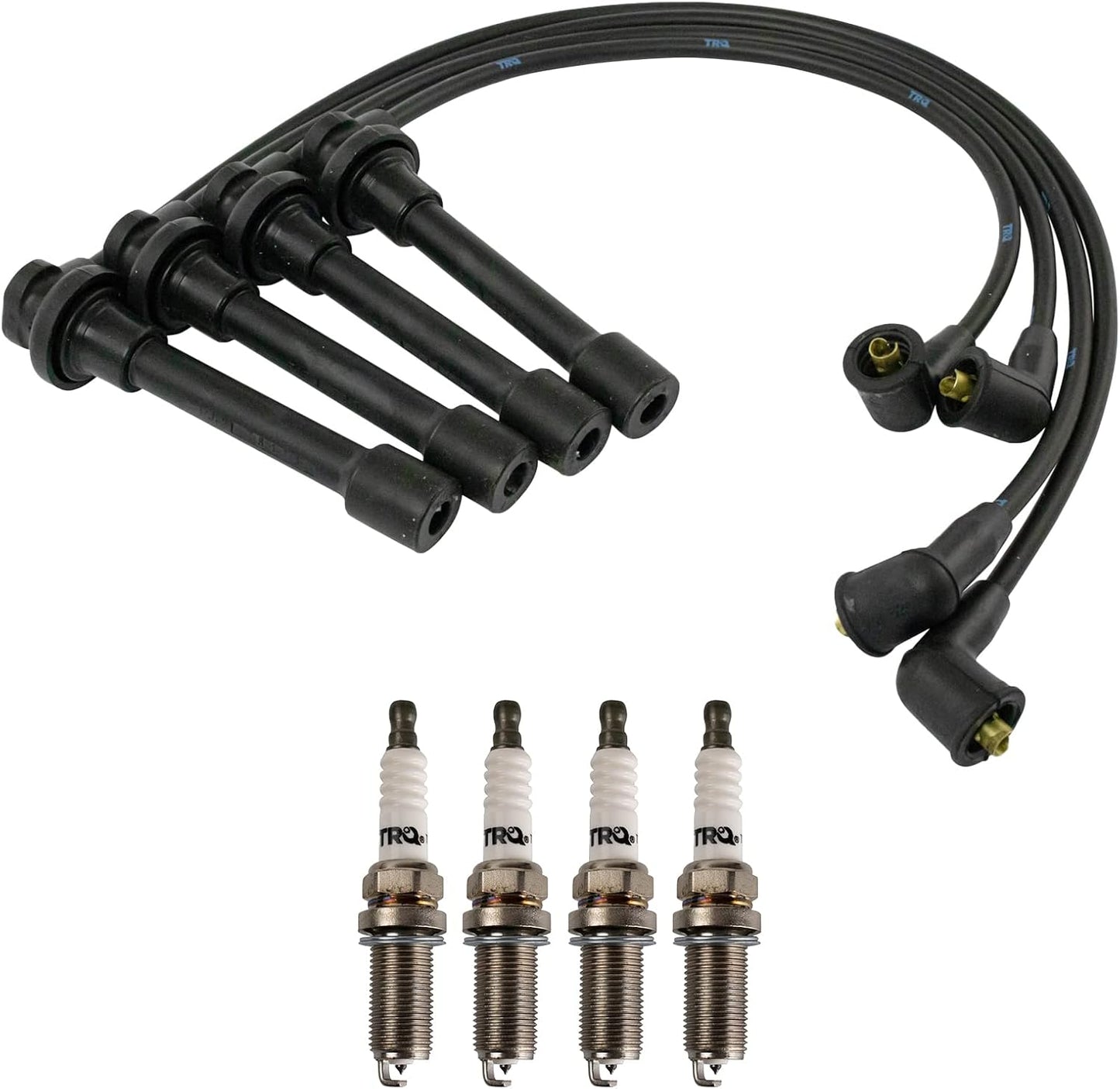 TRQ Ignition Kit Spark Plugs Wire Set Compatible with 2011-2019 Ford Fiesta