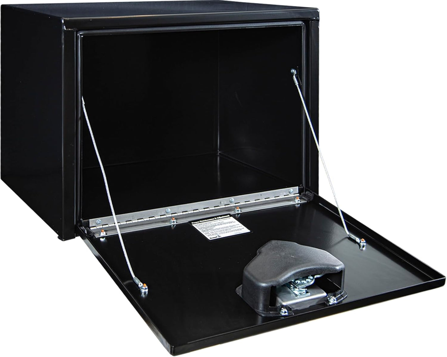 Buyers Products 1702300 Black Steel Underbody Truck Box w/ T-Handle Latch, 18x18x24 Inch, Contractor Toolbox For Organization And Storage, Job Tool Chest