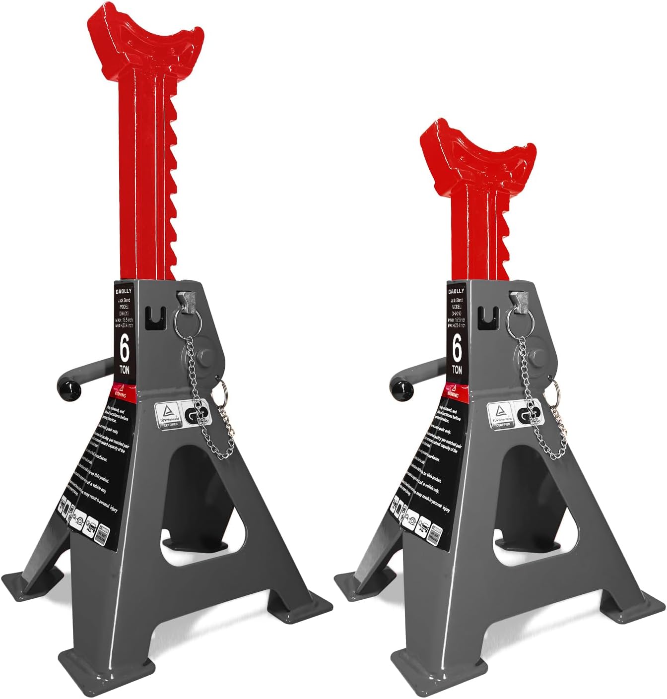 Car Jack Stands 3 Ton with Double Locking and Large Foot Base for Lifting Cars,SUVS,MPVS, Heavy Duty Steel, 6600 lb Capacity, 2 Packs