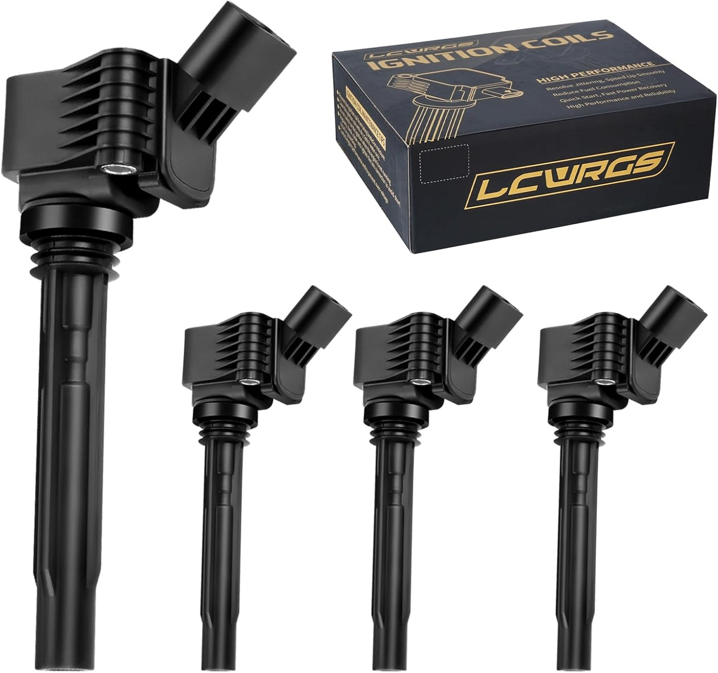 Set of 4 Ignition Coil Pack Fits for 2014 2015 2016 2017 2018 2019 Volkswagen VW Passat Beetle Jetta GTI Golf Audi A3 A4 1.8 2.0 Replaces UF765 GN10632