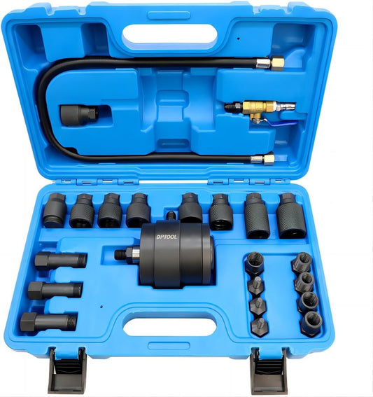 Universal Pneumatic Diesel Fuel Injector Puller Tool Kit Injector Remover Extractor with Impact Air Tool compatible with Benz for Bosch for Siemens etc Diesel Engine
