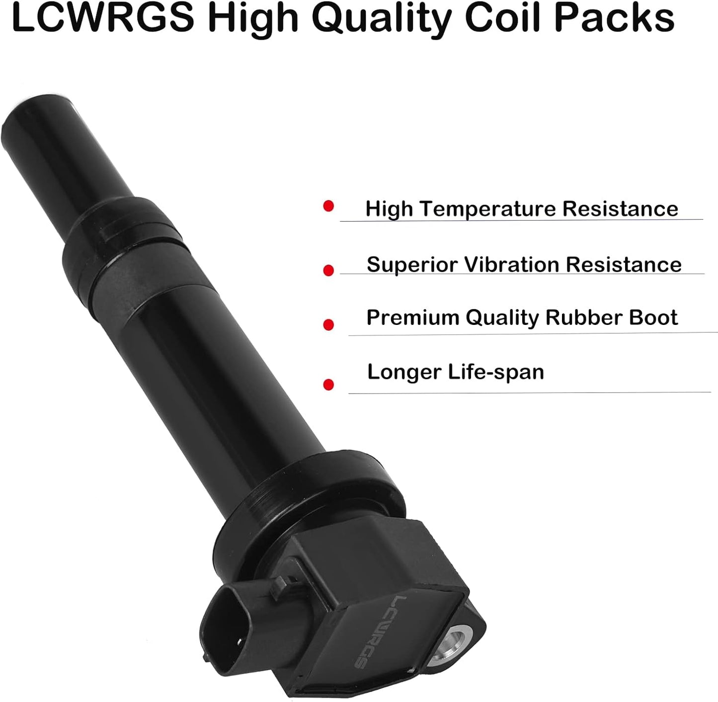 Set of 6 Ignition Coil Packs Fits for 2.7 V6 2007 2008 2009 2010 Hyundai Santa Fe Kia Optima Rondo Coils 2.7l Replaces UF558 C1567